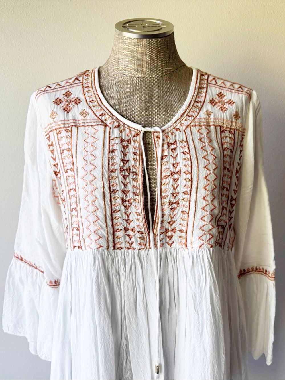 Melissa Odabash Natalia Boho White Embroidered Mini Dress - Picture 6 of 17